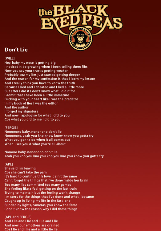 Black Eyed Peas - Don't Lie