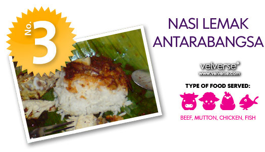 top 5 food velverse loves: Nasi Lemak Antarabangsa