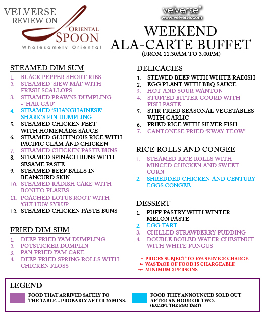 Oriental Spoon Weekend Ala-Carte Buffet