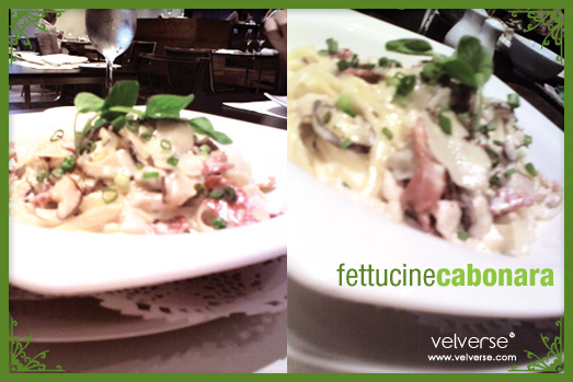 Fettuccine Carbonara at Maya Hotel